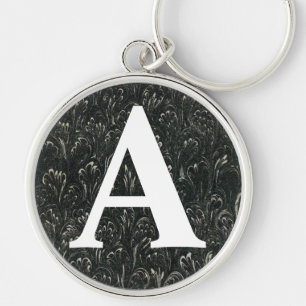 Porte-clés Papier marbré victorien personnalisé initial
