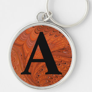 Porte-clés Papier marbré victorien personnalisé initial