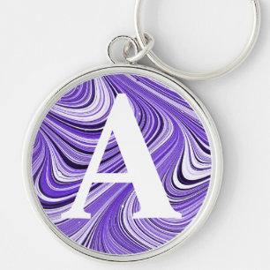 Porte-clés Papier marbré victorien personnalisé initial