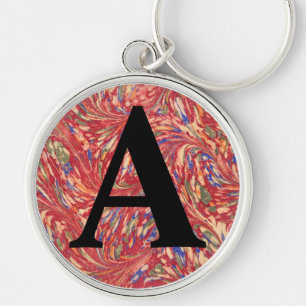 Porte-clés Papier marbré victorien personnalisé initial