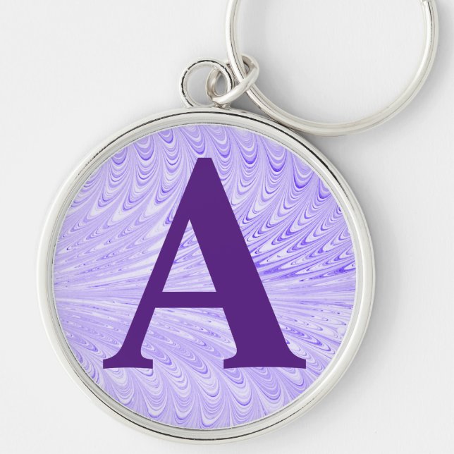 Porte-clés Papier marbré victorien personnalisé initial (Devant)