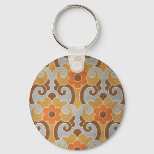 Porte-clés Papier peint Vintage en argent orange