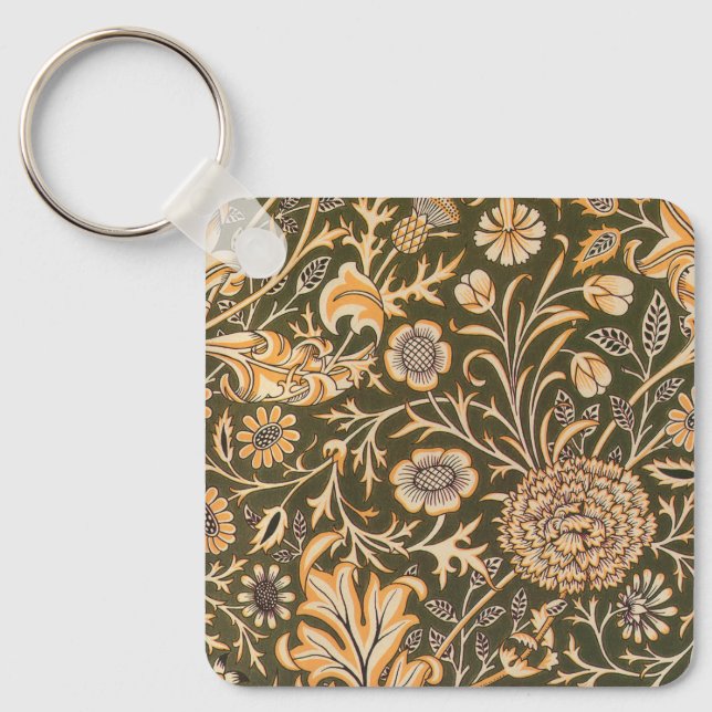 Porte-clés papier peint william morris design cherwell (Recto)