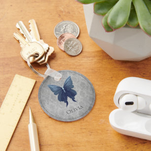 Porte-clés Papillon à bijoux bleu
