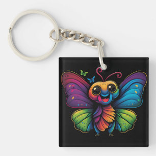 Porte-clés Papillon arc-en-ciel