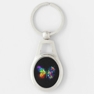 Porte-clés Papillon arc-en-ciel