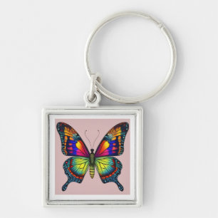 Porte-clés Papillon arc-en-ciel