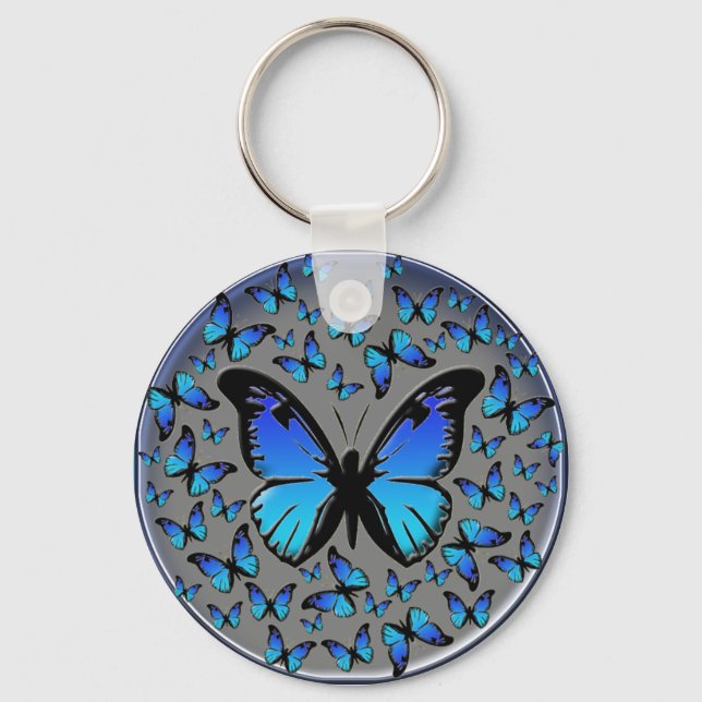 Porte-clés papillon bleu (Recto)