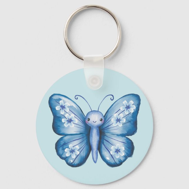 Porte-clés Papillon bleu (Recto)