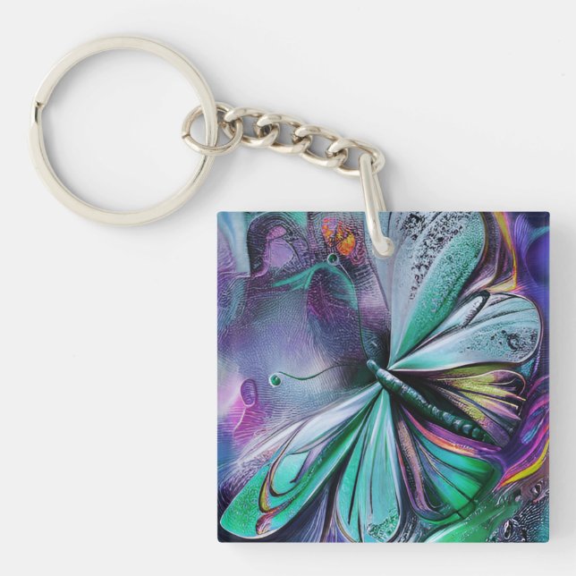 Porte-clés Papillon Bleu (Devant)