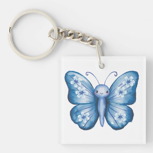 Porte-clés Papillon bleu (Devant)