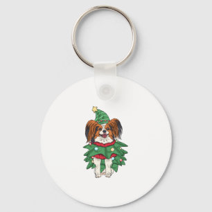 Porte-clés Papillon Chien de Noël Chemise Noël Xmas Chiot Pap