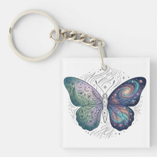 Porte-clés Papillon Cosmique Esthétique de la Nature Céleste