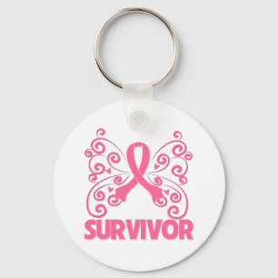 Porte-clés Papillon de survivant de cancer du sein