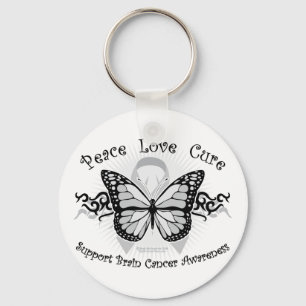 Porte-clés Papillon de tribal de cancer du cerveau