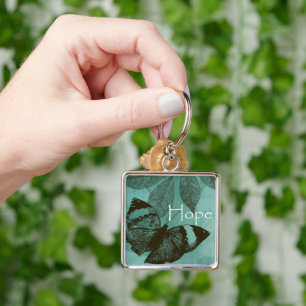 Porte-clés Papillon Espoir Inspiration Vert