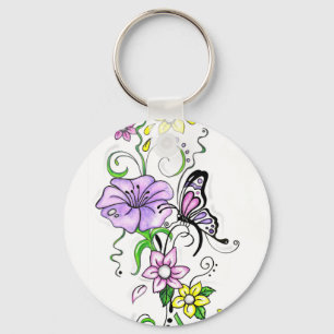 Porte-clés Papillon floral