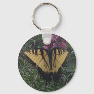 Porte-clés Papillon jaune et noir personnalisé avec photo