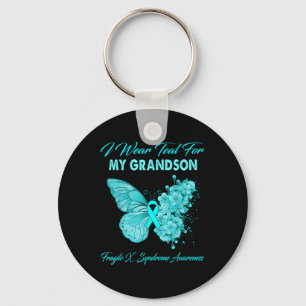 Porte-clés Papillon Je Porte Turquoise Pour Mon Petit-Fils Fr
