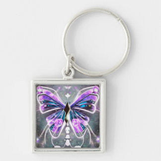 Porte-clés Papillon mauve