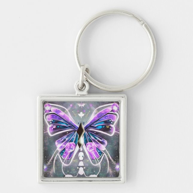 Porte-clés Papillon mauve (Devant)