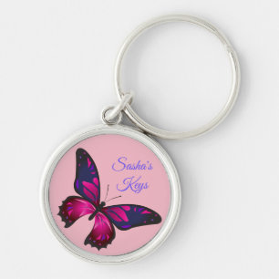 Porte-clés Papillon rose *Personnaliser*