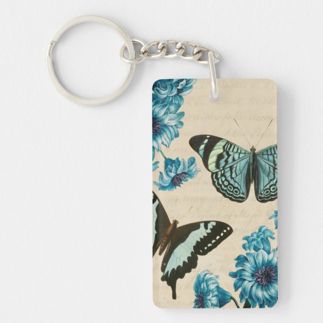 Porte-clés papillon turquoise (Devant)