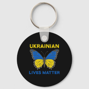 Porte-clés Papillon ukrainien Soutien Ukraine Drapeau Liberté