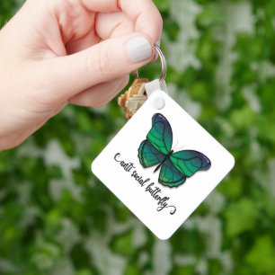 Porte-clés Papillon vert anti-social