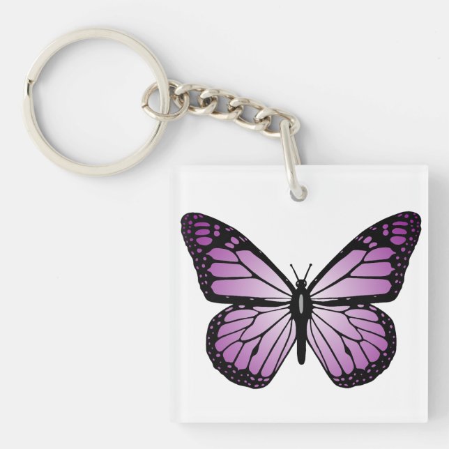 Porte-clés Papillon Violet (Devant)