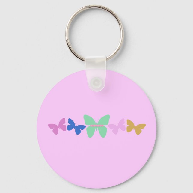 Porte-clés Papillons colorés (Recto)