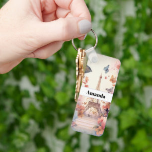 Porte-clés Papillons et Fleurs de la Tour Eiffel