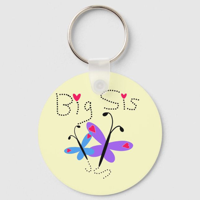Porte-clés Papillons Grosses Soeurs T-shirts et cadeaux (Recto)