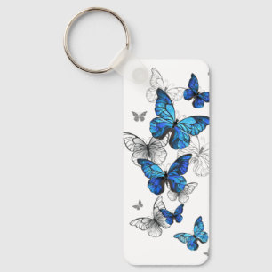 Porte-clés Papillons volants bleus Morpho