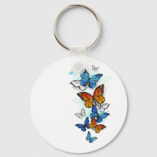 Porte-clés Papillons volants Morpho et Monarch