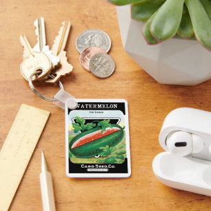 Porte-clés Paquet de semences vintage Art Étiquette, Fruits d