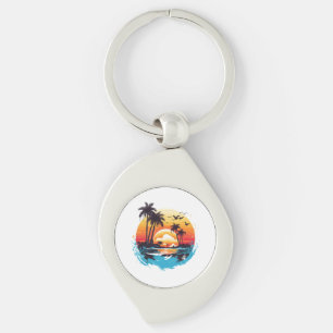 Porte-clés Paradis du coucher de soleil tropical