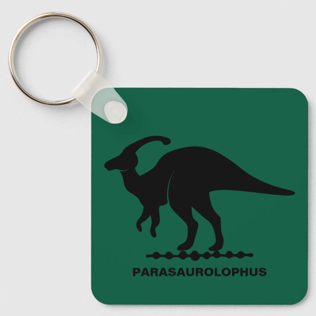 Porte-clés Parasaurolophus Dinosaur Porte - clé de silhouette (Recto)