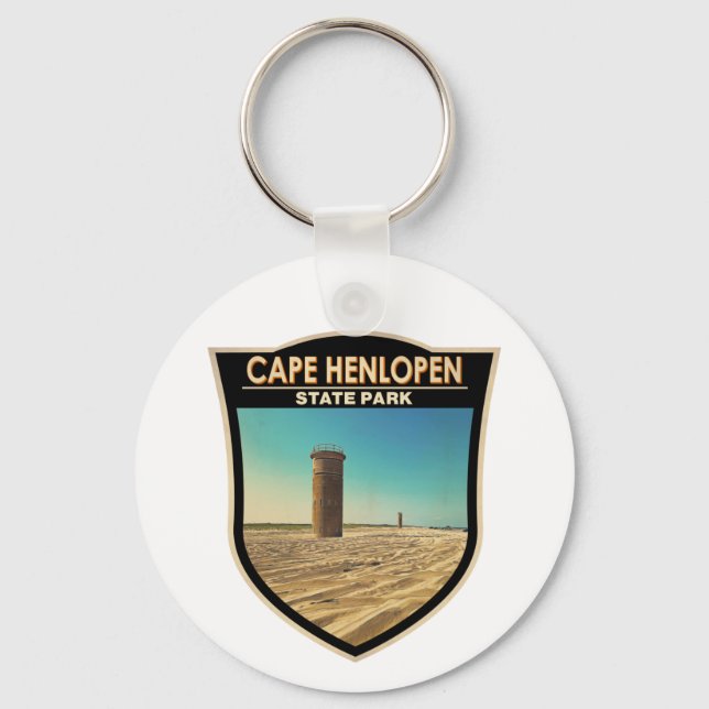 Porte-clés Parc d'état du Cap Henlopen Aquarelle Delaware (Recto)