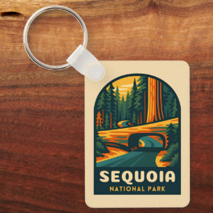 Porte-clés Parc national de la Sequoia Vintage voyage Rétro