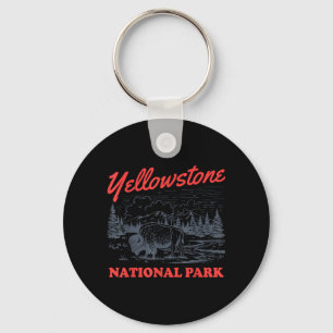 Porte-clés Parc national de Yellowstone Bison Rétro Vintage