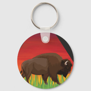 Porte-clés Parc national de Yellowstone Bison Wyoming Montana