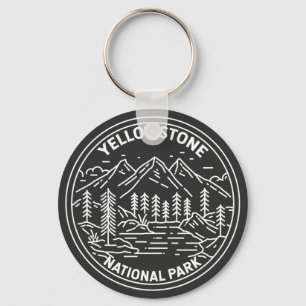 Porte-clés Parc national de Yellowstone Vintage Monoline