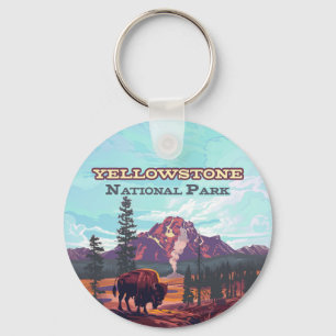 Porte-clés Parc national de Yellowstone Wyoming Bison Geyser