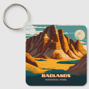 Porte-clés Parc national des Badlands Rétro