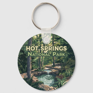 Porte-clés Parc national des sources chaudes Arkansas Retro