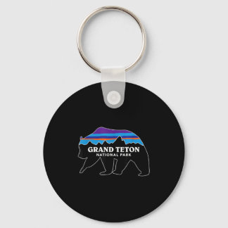 Porte-clés parc national grand teton ours grizzly minimaliste