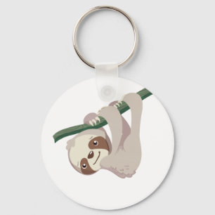 Porte-clés Paresse mignonne de bébé sur une branche