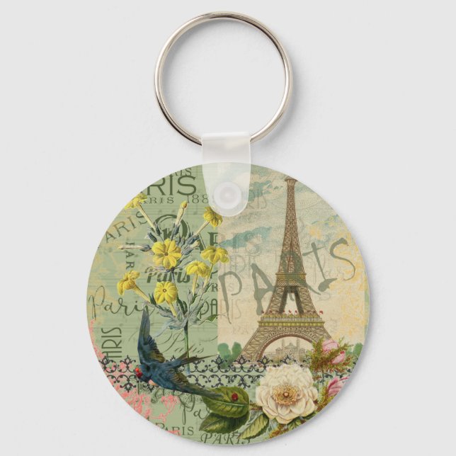 Porte-clés Paris France Graphique de Voyage (Recto)