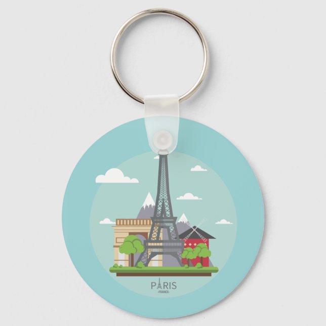 Porte-clés Paris France Porte - clés Tour Eiffel (Recto)